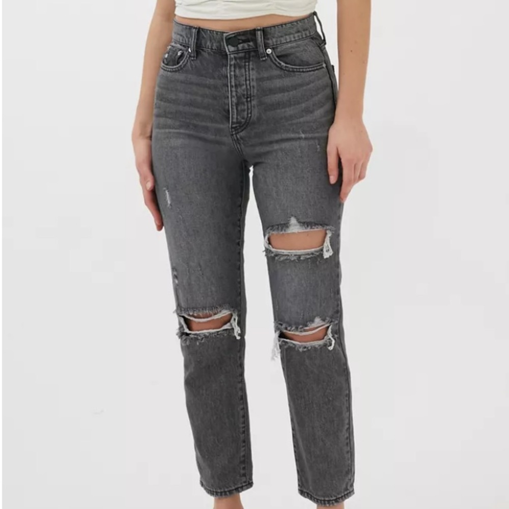 BDG Black High Waisted Slim Straight Jeans
